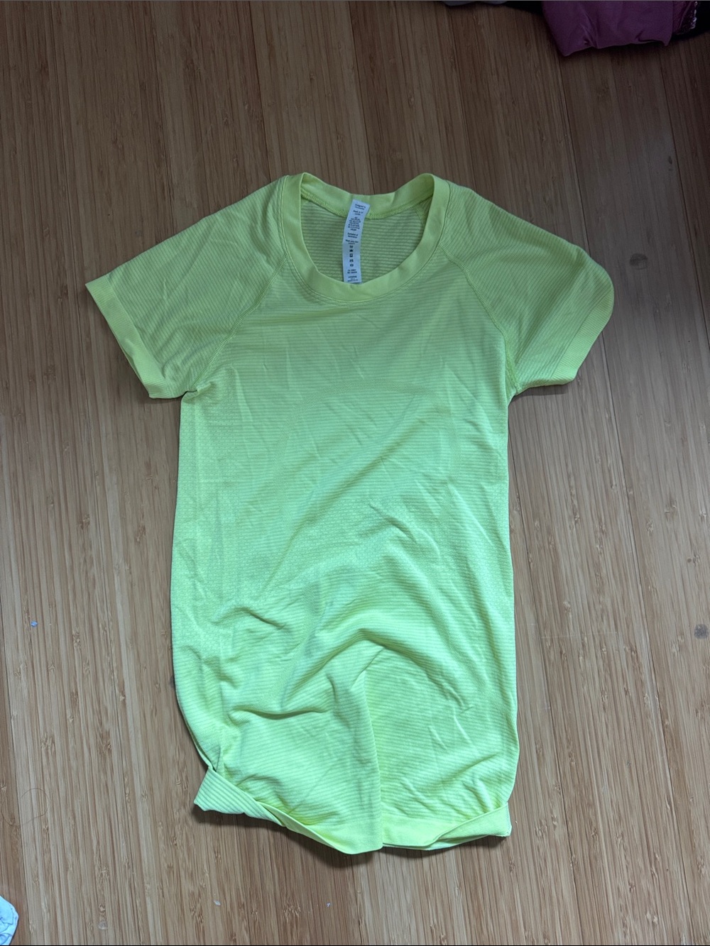 lululemon athletica Neon Yellow Short Sleeve Athletic Tee